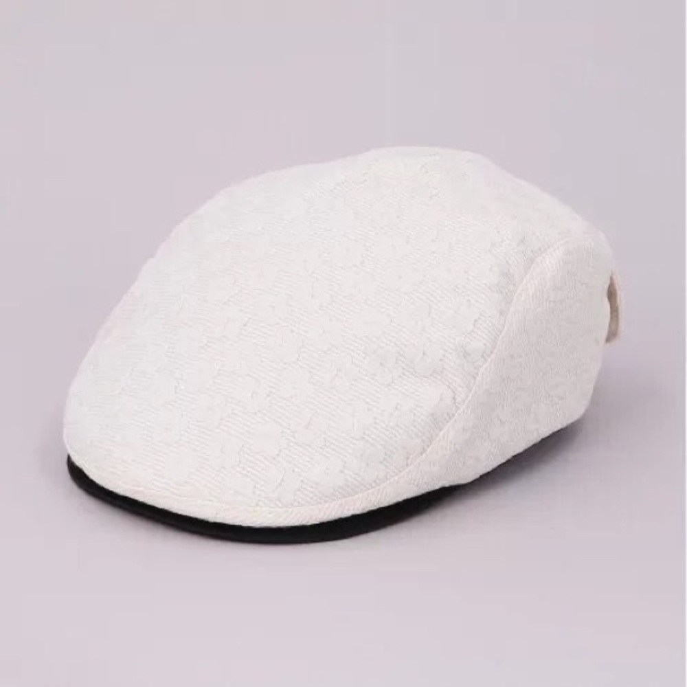Coquette Floral Embroidered Newsboy Cap w/ Adjustable Back Tie Bow French Beret